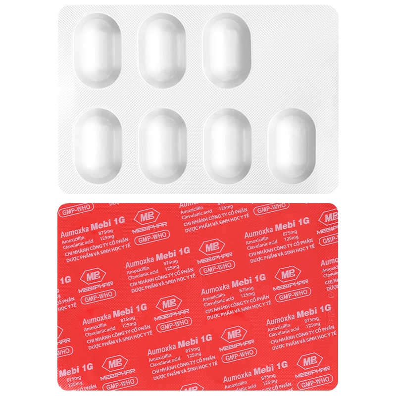 Aumoxka Mebi 1g điều trị nhiễm khuẩn (2 vỉ x 7 viên) - 6